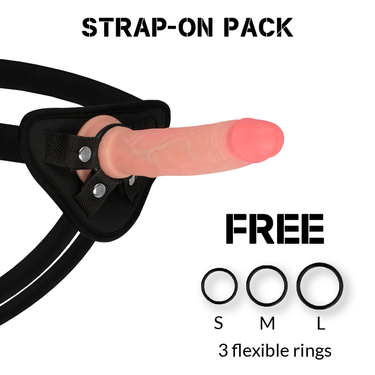 Dildo Realistico con Imbracatura e Ventosa, TPE Ipoallergenico